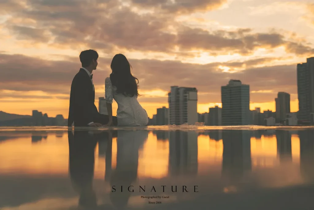 かっこいいウェディングフォト_サンセットショット1