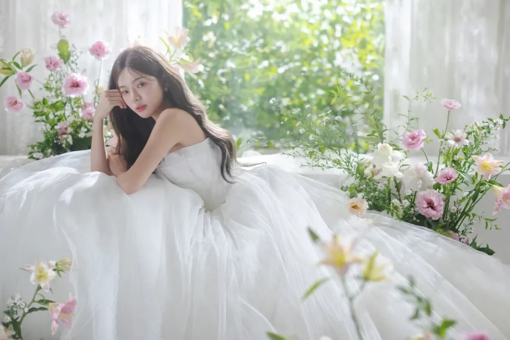 韓国ウェディングスタジオのドレスとヘアメイク