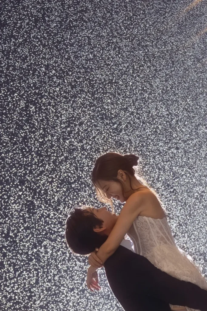 雨の前撮り・ウェディングフォト_どしゃぶりショット1