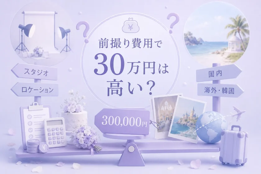 前撮り30万は高い?内訳・値上がりポイントと国内/海外/韓国フォトの徹底比較
